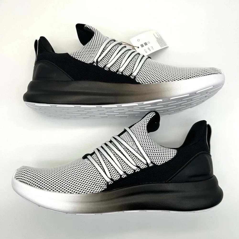 adidas Lite Racer Adapt 7.0 Shoes Mens 11.5 Black White Slip On Knit Sneakers